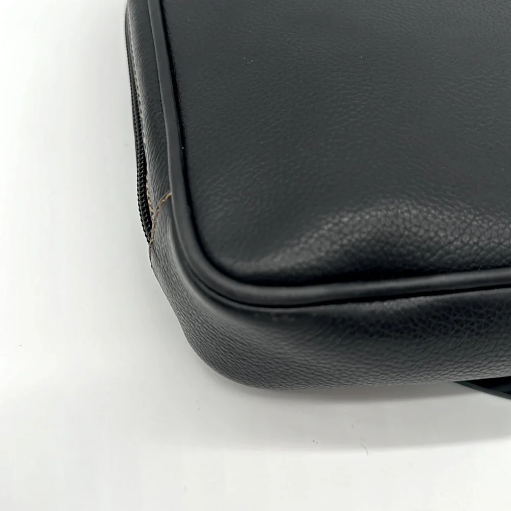 Vintage Dunhill Black Leather Travel Toiletry Bag Organizer